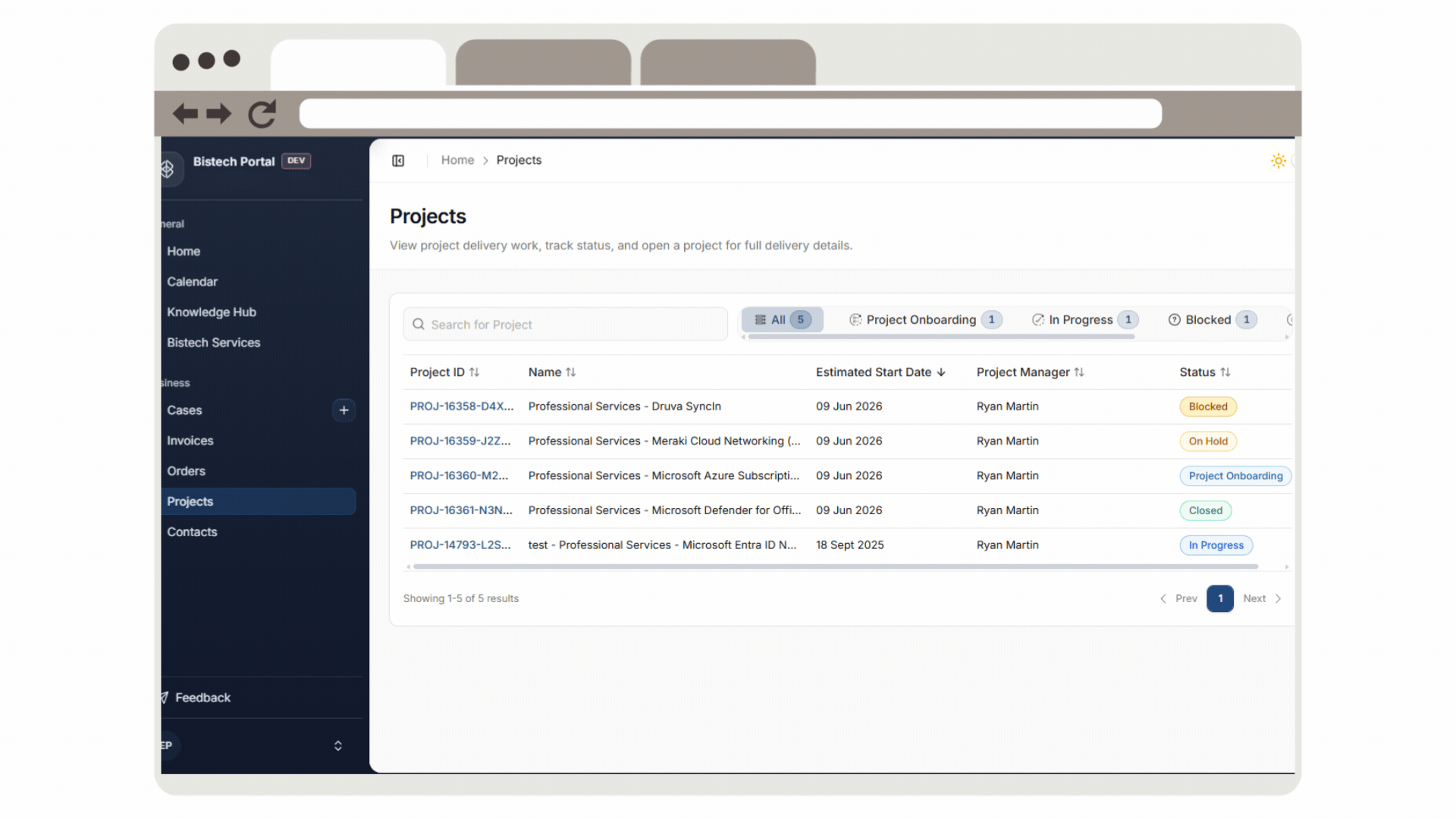 Bistech portal projects