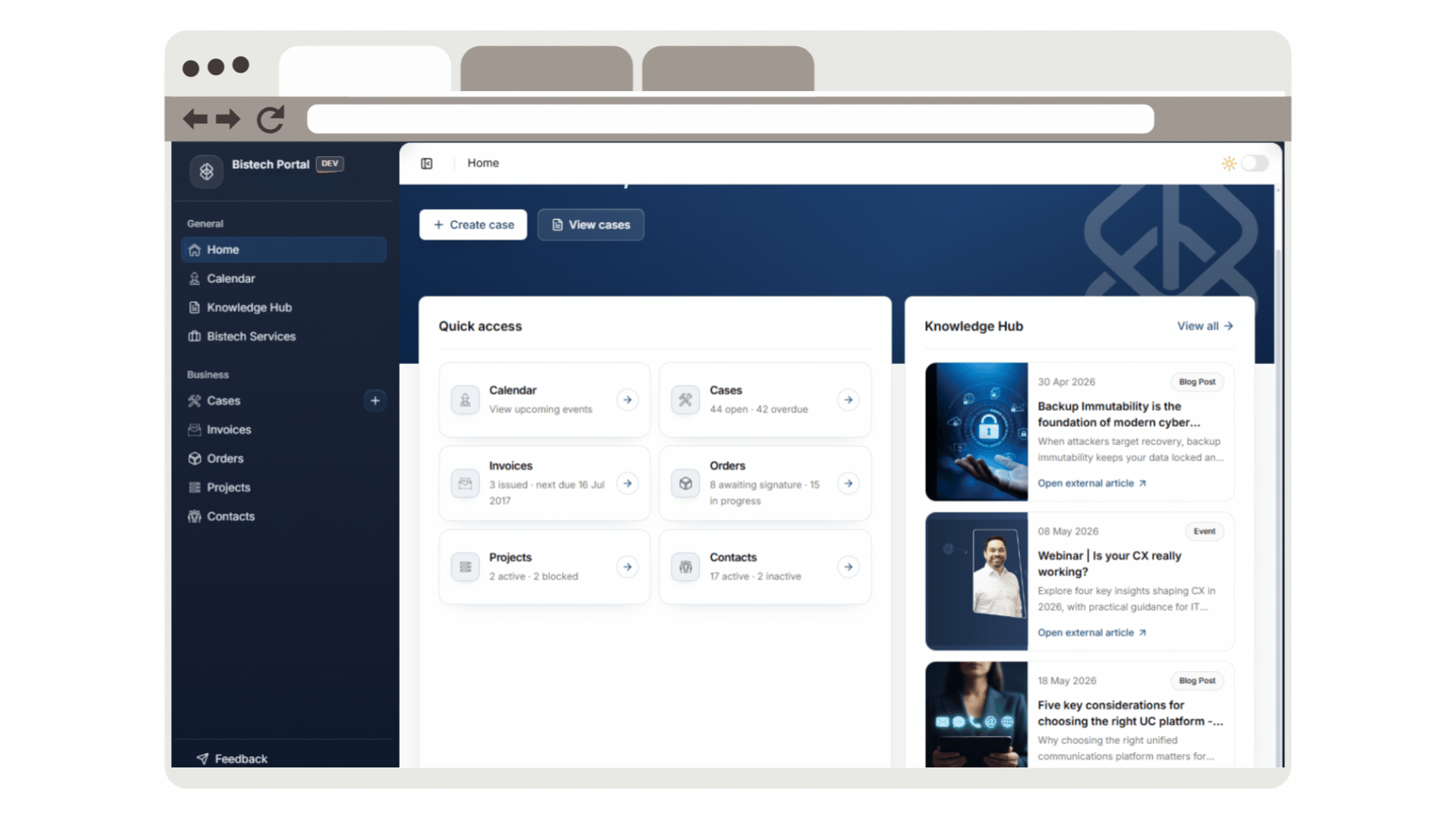 Bistech portal knowledge hub
