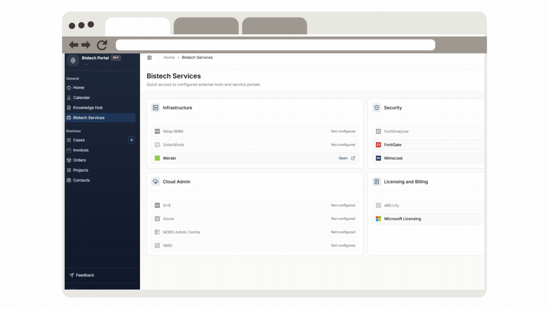 Bistech portal services